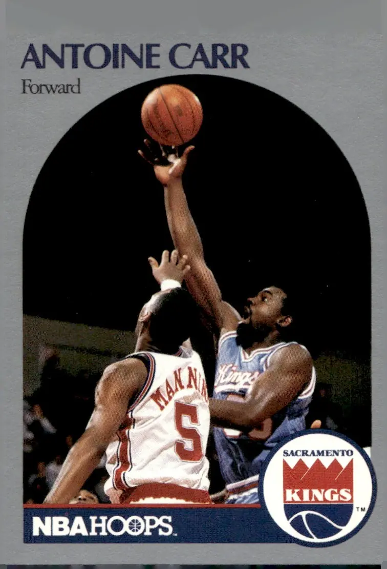 1990-91 NBA Hoops #255 Antoine Carr (front)