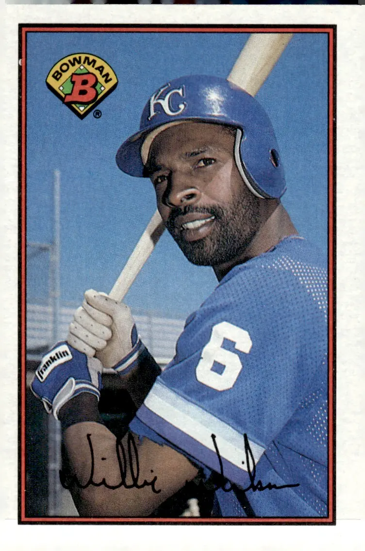 1989 Bowman #124 Willie Wilson (front)