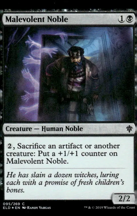 2019 Throne of Eldraine (ELD) #095/269 Malevolent Noble – Foil