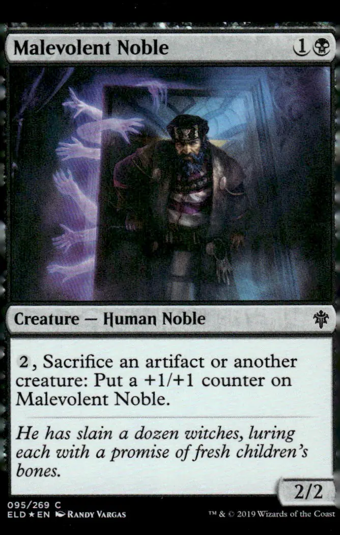 2019 Throne of Eldraine (ELD) #095/269 Malevolent Noble – Foil (front)