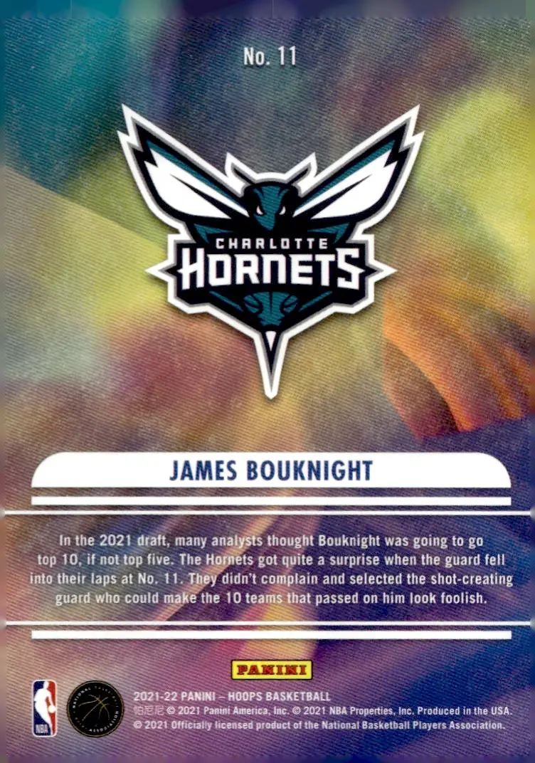 2021-22 NBA Hoops #11 James Bouknight (back)