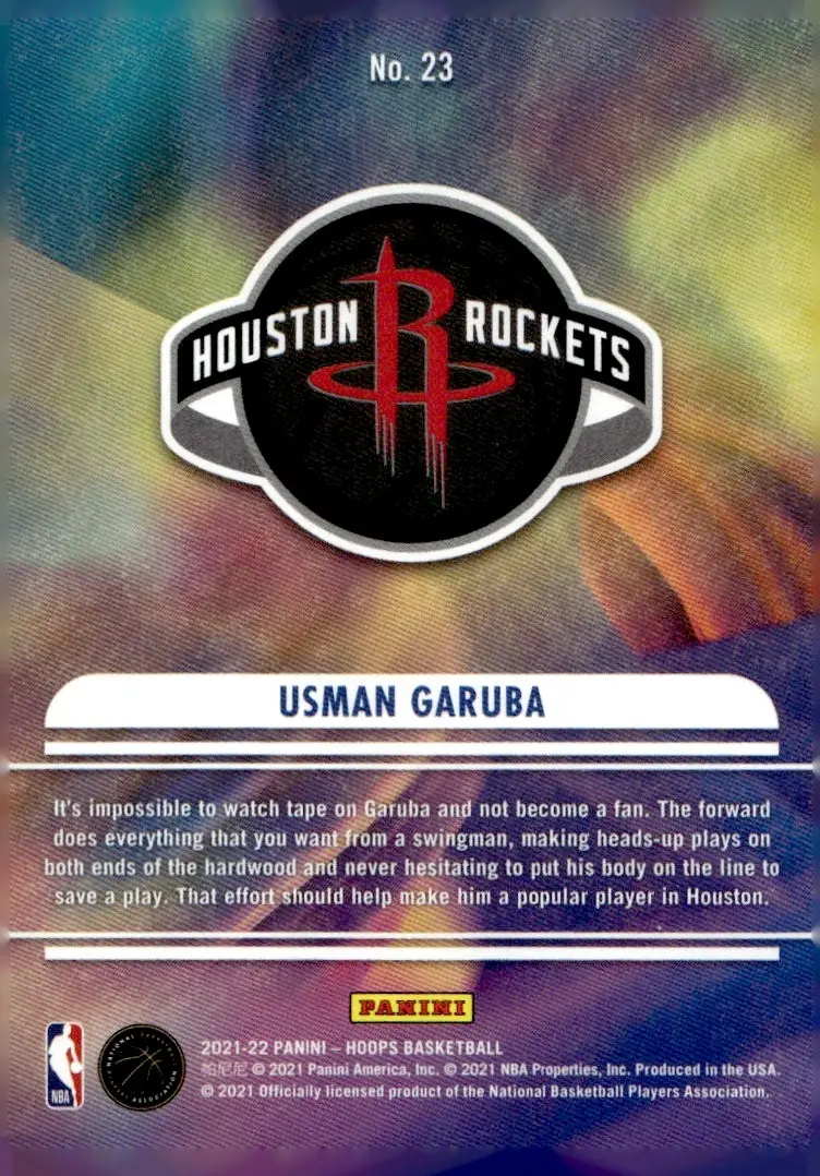 2021-22 NBA Hoops #23 Usman Garuba (back)